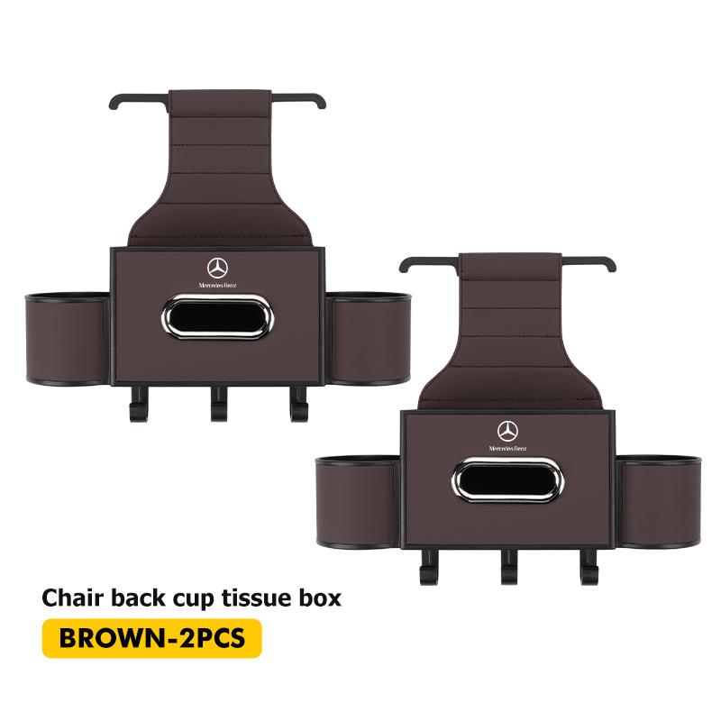 Car Backseat Storage Box Hanging Hook Tissue Water Cup Holder For Mercedes Benz C180 C300 W124 W176 W177 C200 C260 GLC CLE CLA DQRST1