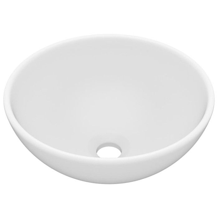 VidaXL Round Luxury Bathroom Sink Countertop Washbasin Toilet Hand Basin Cosmetic Room Interior Matt White 146965