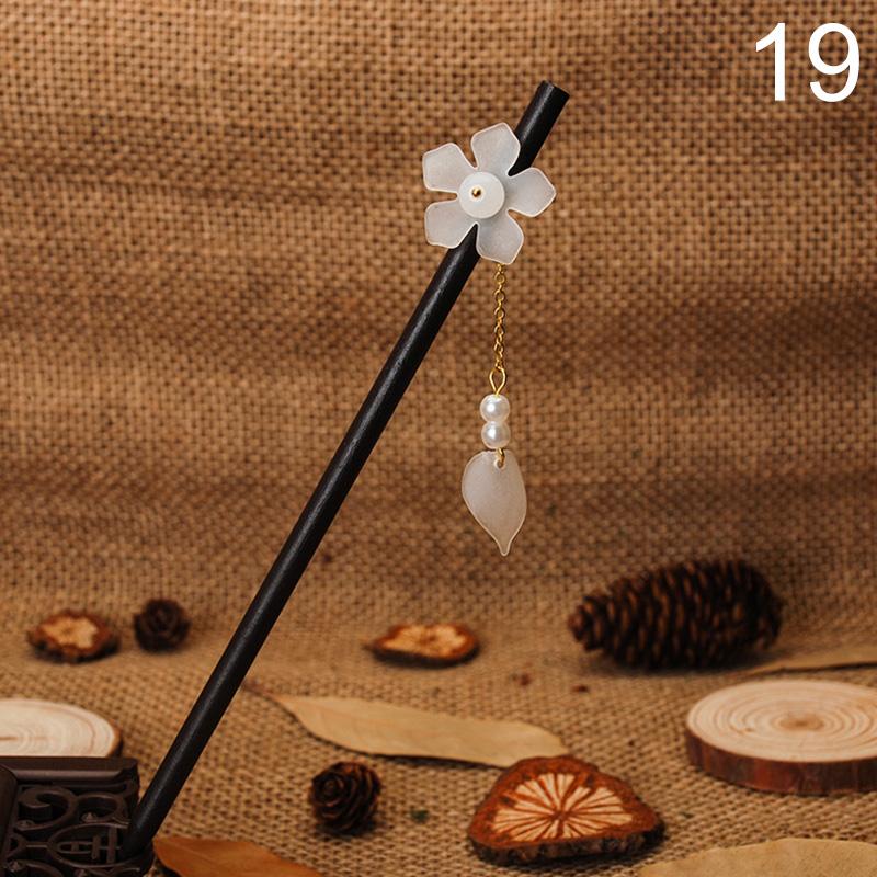 Новые Роскошные Заколки для Волос с Цветами Ручной Работы, Винтажные Деревянные Китайские Заколки-Шпильки для Волос для Женщин, Украшения для Волос, Головные Украшения