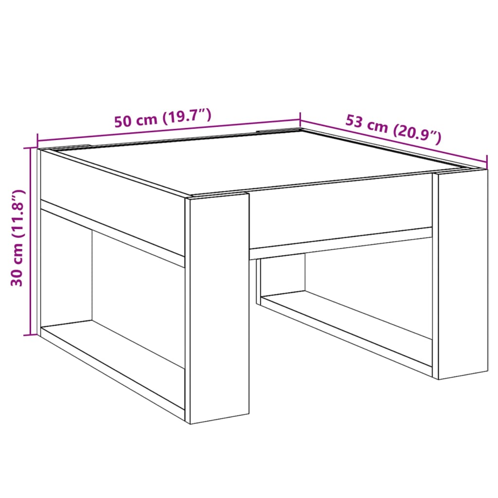 Infinity LED Coffee Table in Concrete Grey 50 x 53 x 30 cm
