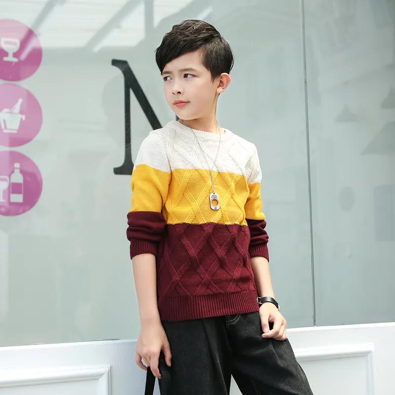 Свитера для мальчиков Осенний детский трикотаж Свитера-пуловеры для мальчиков для больших детей