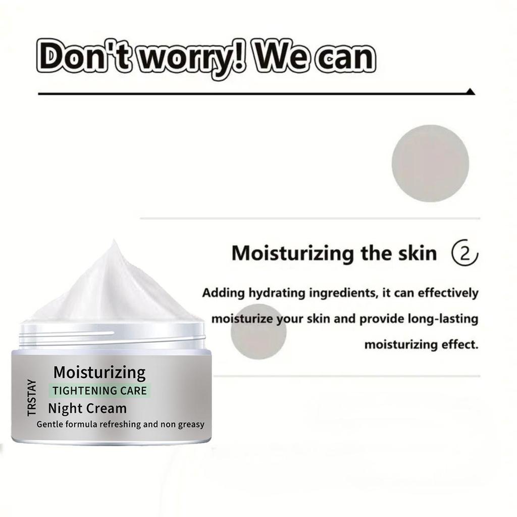 Коллаген гиалуроновая кислота Повышает упругость и увлажнение Ночной крем увлажняет и питает кожу, делая ее мягкой и изысканной