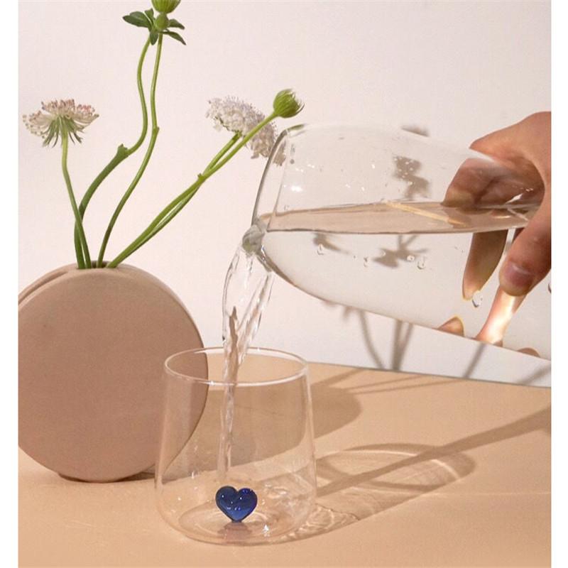 Творческая чашка в форме сердца для пары, стеклянная кружка для кофе, чашки для чая, завтрак, чашка для молока, сока, милый подарок для влюбленных