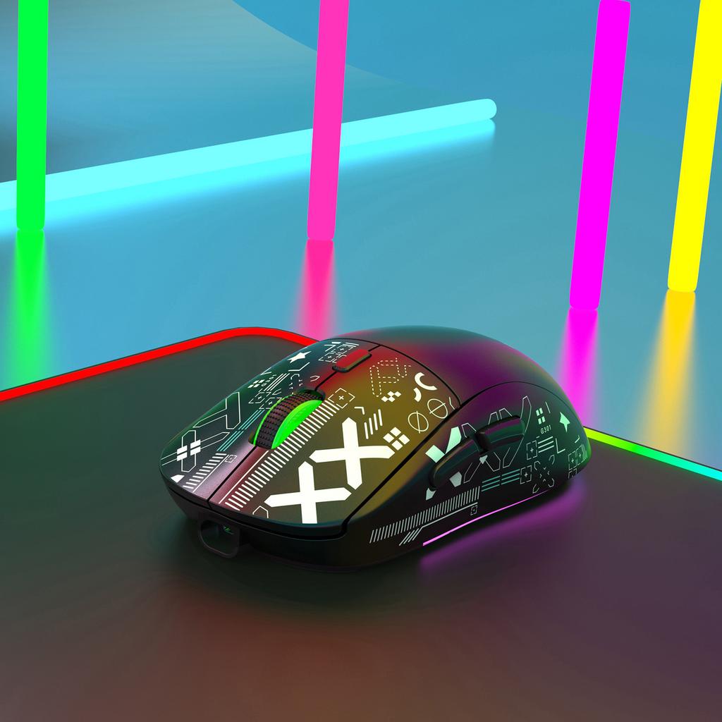 Hxsj T90 2.4G Беспроводная Механическая Мышь RGB Игровая Мышь Эргономичный Дизайн 10 Миллионов Нажатий 3600 Скоростей 6