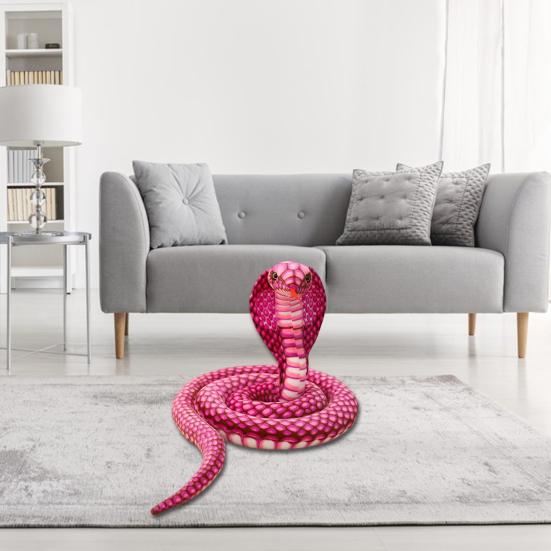 Simulation Snake Plush Toy Realistic Snake Skin Giant Cobra Plushies Funny Trick Toy Soft