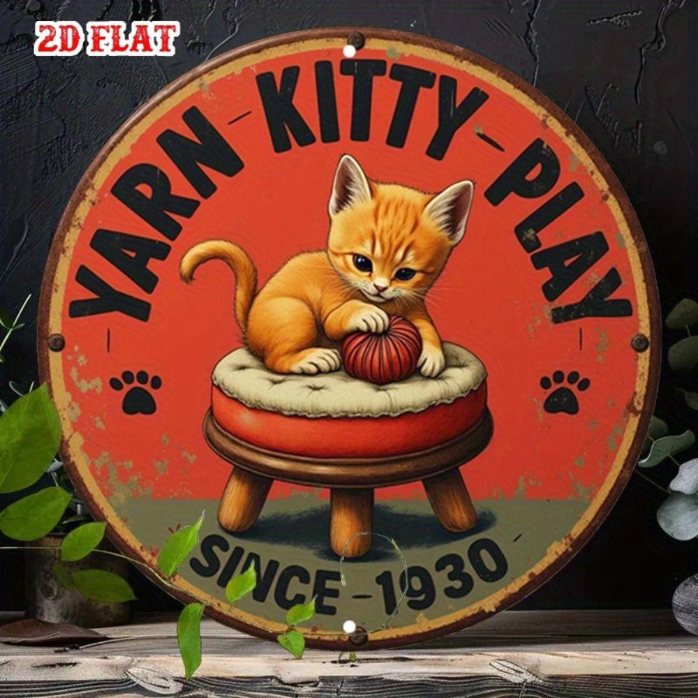 Металлический Кот Настенный Декор Жестяная Табличка Подарок Другу 15x30см Винтажное Домашнее Искусство
