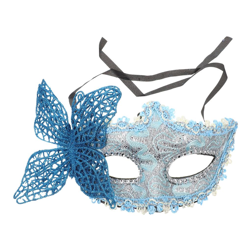 Butterfly Masquerade Ball Mask Lace Plastic Half Face Mask for Women Party Costume Halloween Cosplay Accessory