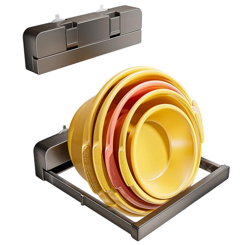 Telescopic suction cup storage rack folding clothes dryer retractable wall mount ABS material reinforced aluminum alloy