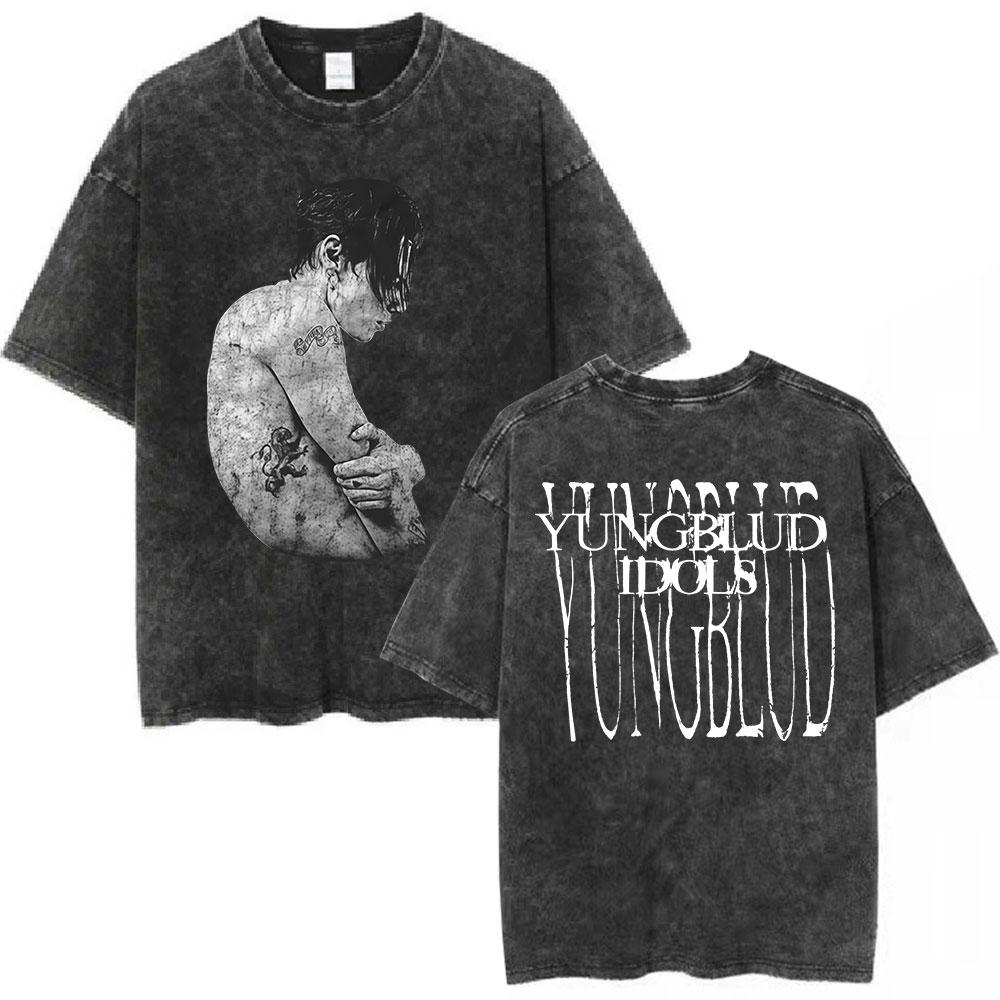 Yungblud IDOLS Album Tour  T Shirts Men Women Clothing Washed Vintage Short Sleeve Tshirts Oversized Casual Cotton Tshirt