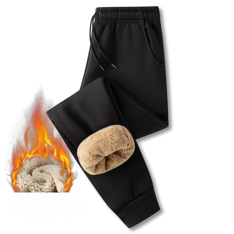 Winter Lamb Wool Thick Pants for Men, Winter Wool Thick Sanitary Pants for Men, Sports Leg Tied Men's Casual Pants