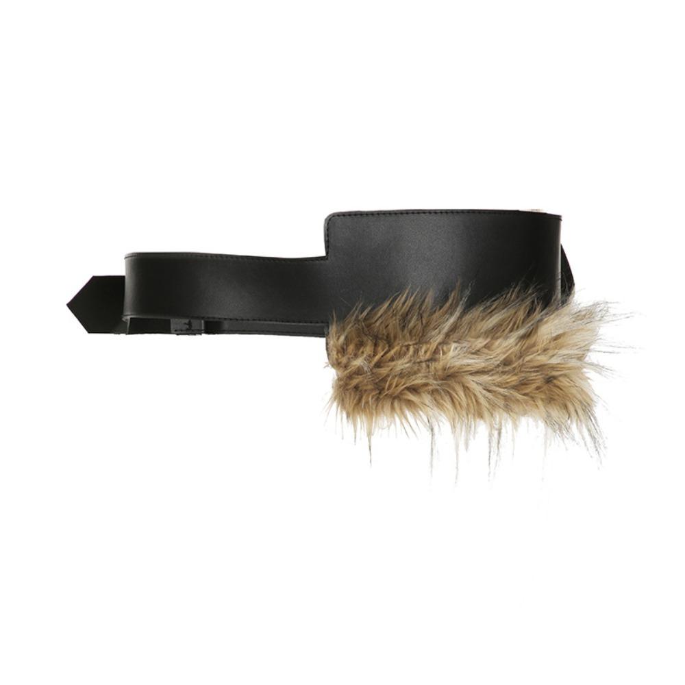Джинсовый декор Хип-хоп ремень Винтажная ПУ поясная сумка Модный мех с кисточками Поясная лента Уличная одежда