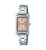 Enticer Analog Peach Dial Minimalist Women's LTP-1234DD-4ADF (A2355), Silver,