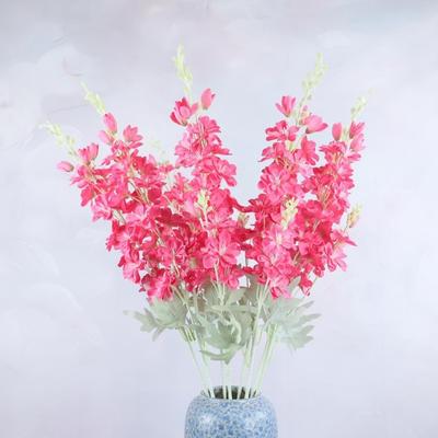 Новые большие искусственные цветы дельфиниума, 2 ветки, шелковые, искусственный бархатистый дельфиниум, для поделок, искусственные цветы, свадебный декор