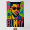 Музыка B-Bad Bunny-y Бросок Толстый Комфорт Фланелевое Одеяло, Многоцелевое Использование В помещении На улице Ежедневный Сон