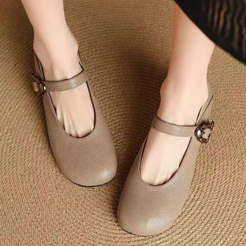 Модные туфли Мэри Джейн на низком каблуке, с мягкой подошвой, с новым круглым носком и неглубоким вырезом, в зарубежном стиле, женские туфли-лодочки