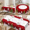 Рождественская скатерть, принт Санты, снеговика, рождественской елки, водонепроницаемая и маслостойкая скатерть, круглая скатерть, квадратная скатерть