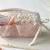 White With Pink Student Pencil Box Simple and Niche Bow Pencil Case  Makeup Storage Bags