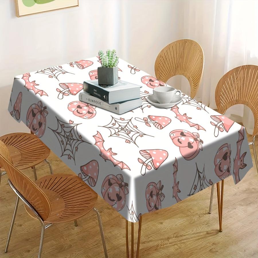 Halloween Pumpkin Bat Rectangle Tablecloth for Table Decor Home Dinner Reusable Dining Room Table Cloth Halloween Decorations