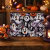 Portable Storage Bag Halloween Bag, with Colorful Cartoon Ghost Print, Durable Canvas Pouch Makeup Zipper Large Capacity Lightweight Travel