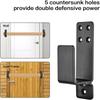 2PCS Heavy Duty Black Carbon Steel Door Barricade Brackets,U-Shaped Security Bar Holders for Wood,Home,Garage,Barn & Shed Safety