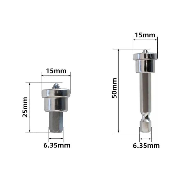 2Pcs 25mm + 3Pcs 50mm PH2 Screwdriver Bit Set For PlasterboardNo-Magnetic Cross Heads Wood Board Depth Stop Limit Cross Tips