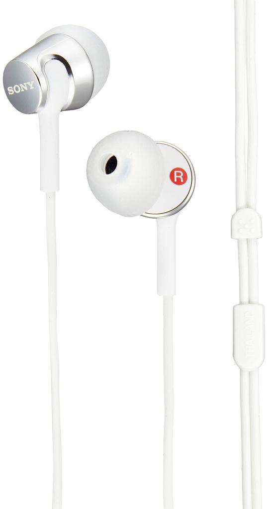 Sony Wired White MDR-EX155 Earphones In-Ear Type, (MDR-EX155 W)