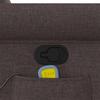 Massage Chair with Rising Function Dark Brown Fabric