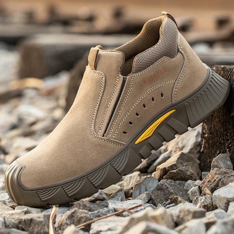 Мужская летняя защитная обувь Oulylan, легкая, с композитным подноском, противопрокольная, дышащая, износостойкая рабочая обувь