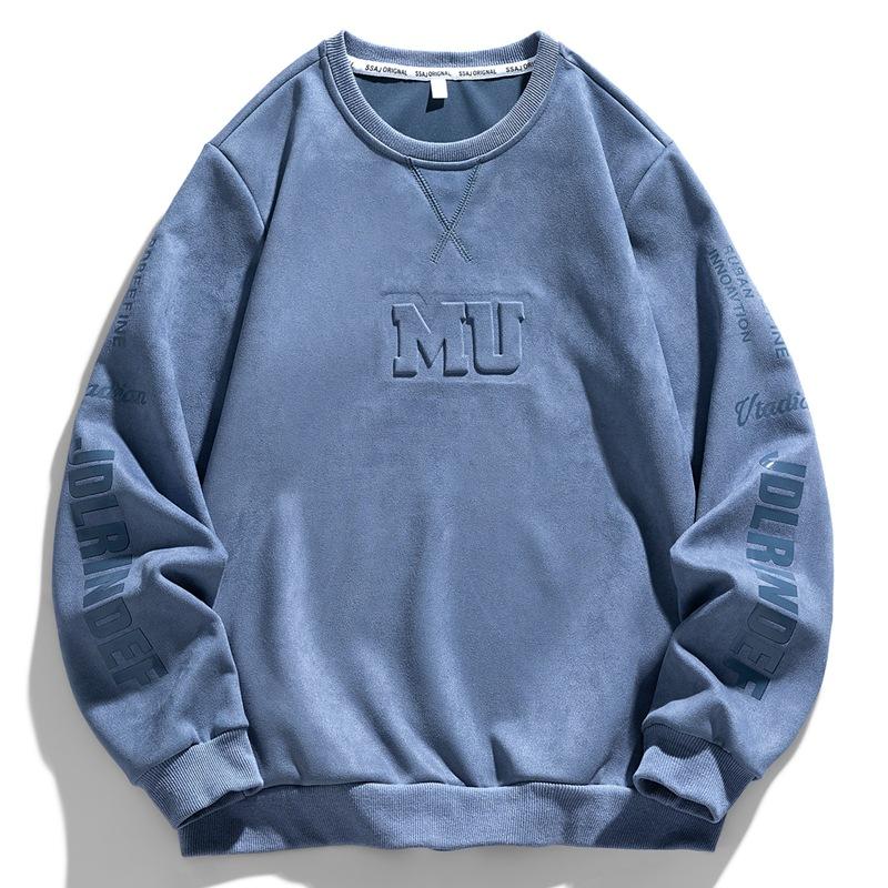 Весна-Осень Мужской Кашемировый Свитер Из Оленьей Кожи С Буквами Простой и Повседневный Свитер Джокера Спортивный Свободный Топ с Круглым Вырезом