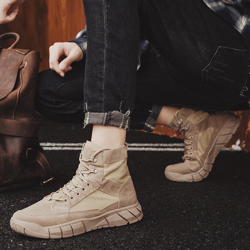 Осенние хаки походные ботинки мужские высокие треккинговые кроссовки мужские уличные ботинки удобные ботильоны для мужчин обувь для скалолазания