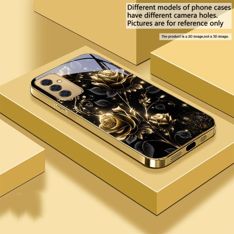 Блеск драгоценности Для Samsung A 31 32 A33 A34 35 14 A15 13 16 25 26 50 52 53 54 55 56 70 71 72 73 Золотой стеклянный чехол для телефона