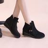 Women's Shoes 2024 Plus Size Ankle Women's Boots Outdoor Modern Boots Women Bow Tie Round Toe Side Zip Wedges Female Shoes