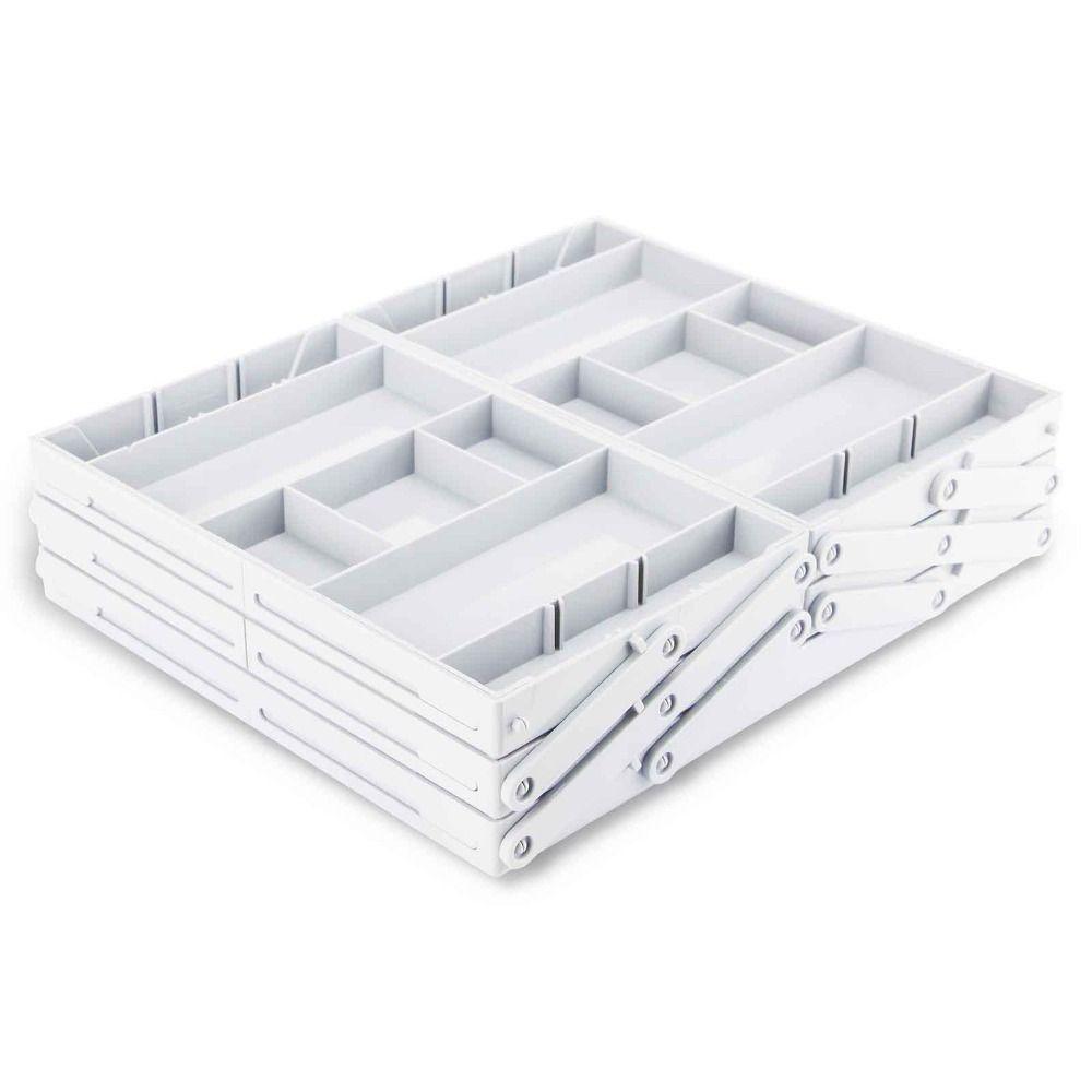Multi Grid Expandable Storage Tray 2/3 Tier Cutlery Storage Box Drawer Organizer Kitchen Utensils