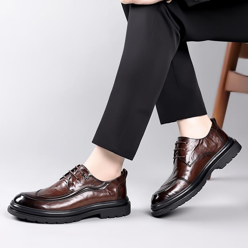 Мужские кожаные туфли на шнуровке Брендовые офисные туфли Мужские туфли на плоской подошве Кожаные туфли на свадьбу и банкет Удобные деловые туфли Zapatos