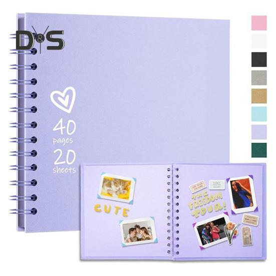 7-дюймовый альбом для вырезок, фотоальбом, 40 страниц, двухпроволочный переплет, сделай сам, твердая обложка, спираль, свадебное путешествие, детский душ, детская семейная юбилейная фотография