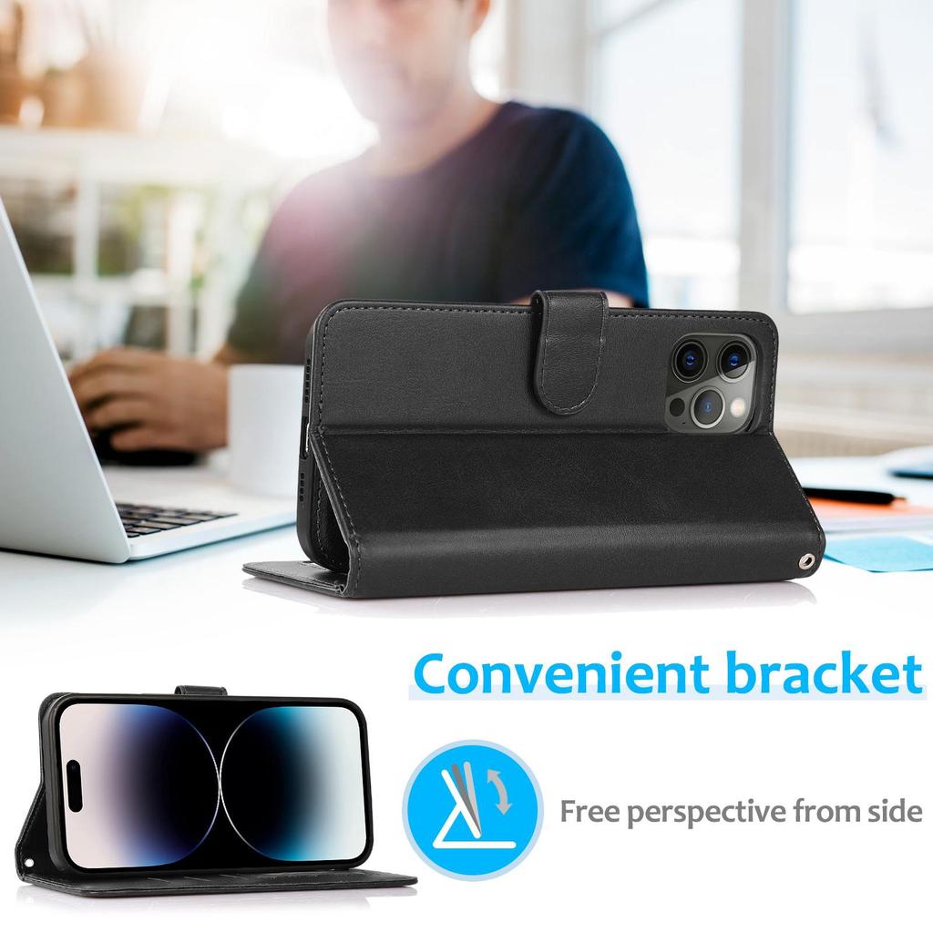 Съемный кожаный чехол-бумажник 2 в 1 с магнитной застежкой для iPhone 15 14 13 12 11 Pro Max для Samsung S23 S22 S21 S20 Ultra Plus A14 A13 A52 A53 A54 Redmi