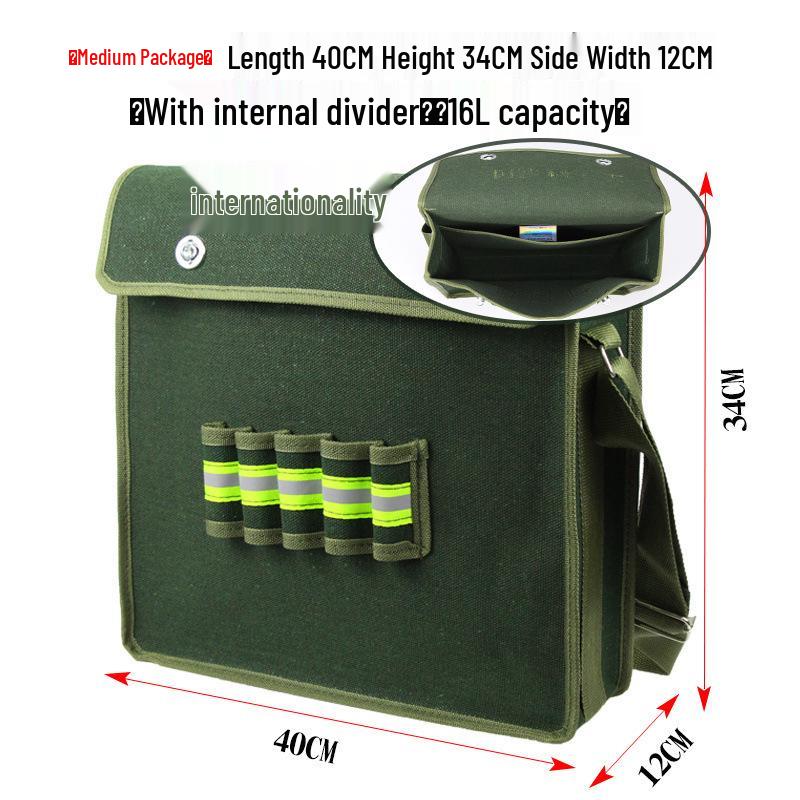 Утолщенная холщовая сумка для инструментов электрика - Многофункциональная, прочная сумка для строительства и ремонта, доступна в больших и средних размерах