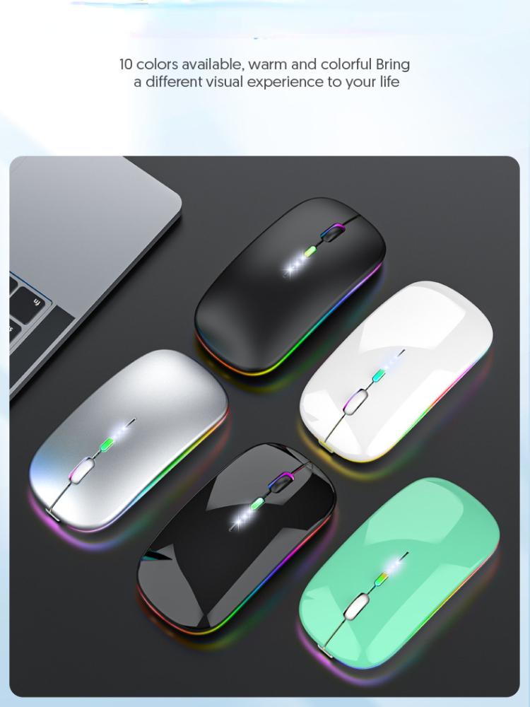 Беспроводная Bluetooth-мышь, световой дисплей с низким уровнем шума, эргономичная перезаряжаемая мышь для домашнего офиса, игры
