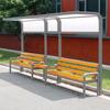 Outdoor Sports Bench with Sunshade Canopy