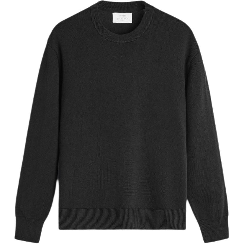 Zara Origins Special Collection однотонный повседневный свитер с круглым вырезом и длинными рукавами, мужской свитер, черный 9598432-800