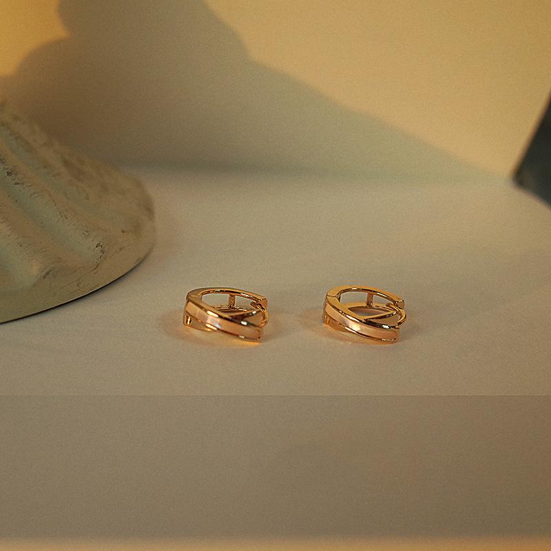 Copper New Cross Earrings Femininity Niche Earrings Earrings Ear Buckles Ear Clips Versatile Jewelry