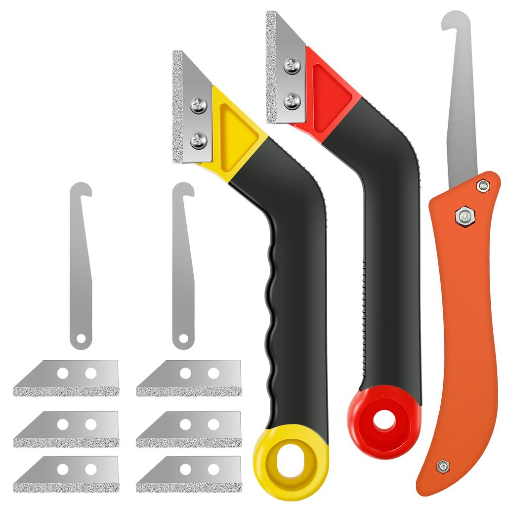 Набор инструментов для удаления затирки с 6 лезвиями: скошенное лезвие, лезвие с эмери, инструменты для герметизации затирки, инструмент для удаления затирки для очистки напольной плитки