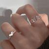 Hollow Love Ring Women's Open Ring Niche Design Sense Ins Tide Cold Wind Women's Index Finger Personality Fashion Ring
