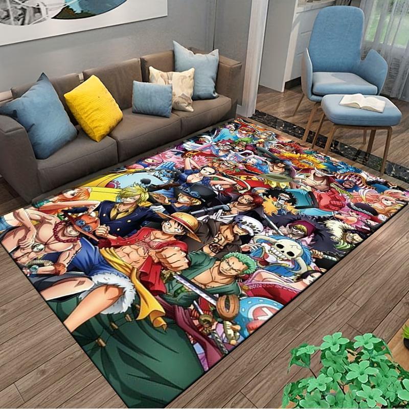 Colorful Anime Character Collage Pattern Carpet for Bedroom Decor Suitable for use as an anti-slip for living room bedroom sofas
