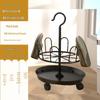 Multi-functional Floor-Standing Shoe Rack with Water Tray and Universal Wheels for Outdoor Balcony Use.