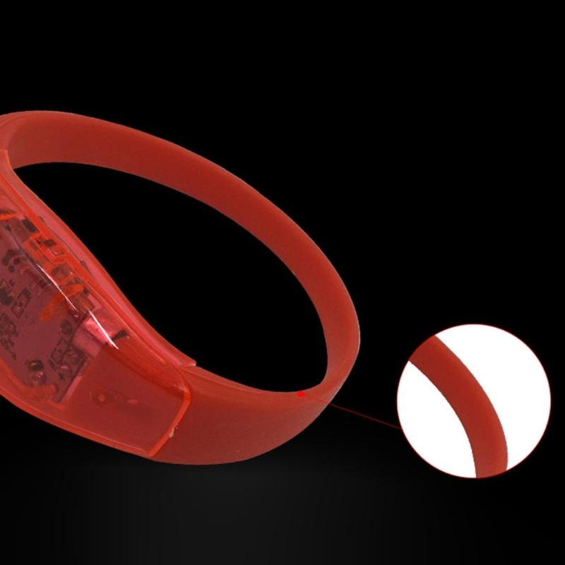 10pcs Voice Activated Sound Control LED Bracelets Flashing Silicone Bangle Christmas New Year Wedding Party Decoration