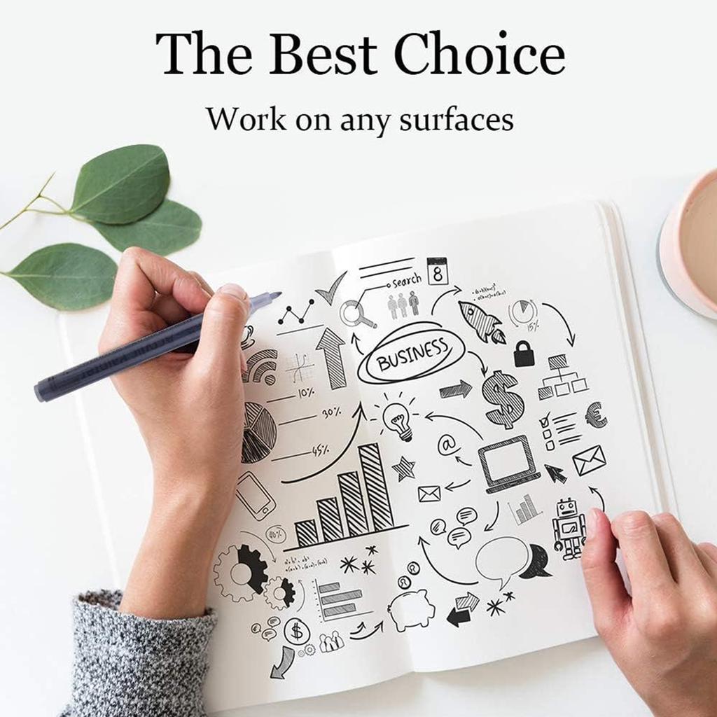 6Pcs/set Black Acrylic Paint Pen For Rock Painting Stone Ceramic Glass Wood Tire Fabric Metal Canvas Graffiti Pen