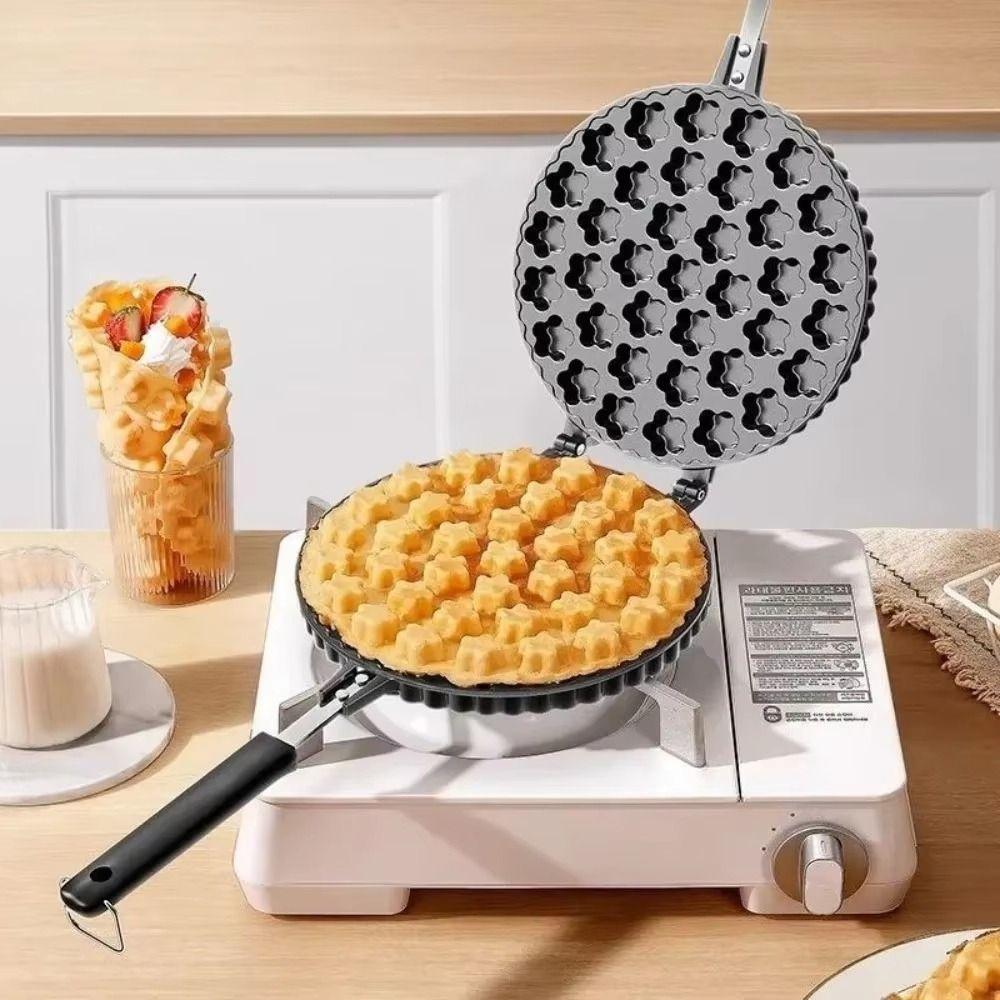 Long Handle Bubble Waffle Maker 19/37 Holes Ice Cream Cone Maker Baking Accessories