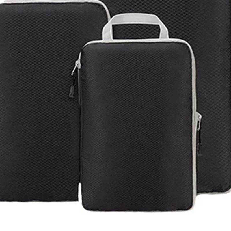 3 шт./компл., черная/синяя/серая сжимаемая дорожная сумка для хранения, портативная сумка для хранения большой емкости, чемодан, упаковка кубиков