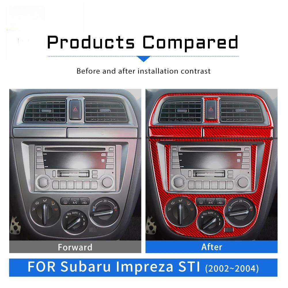 Carbon Fiber Style Center Console Sticker for Subaru Impreza WRX STI 2002-2004 LHD RHD Interior Trim Cover